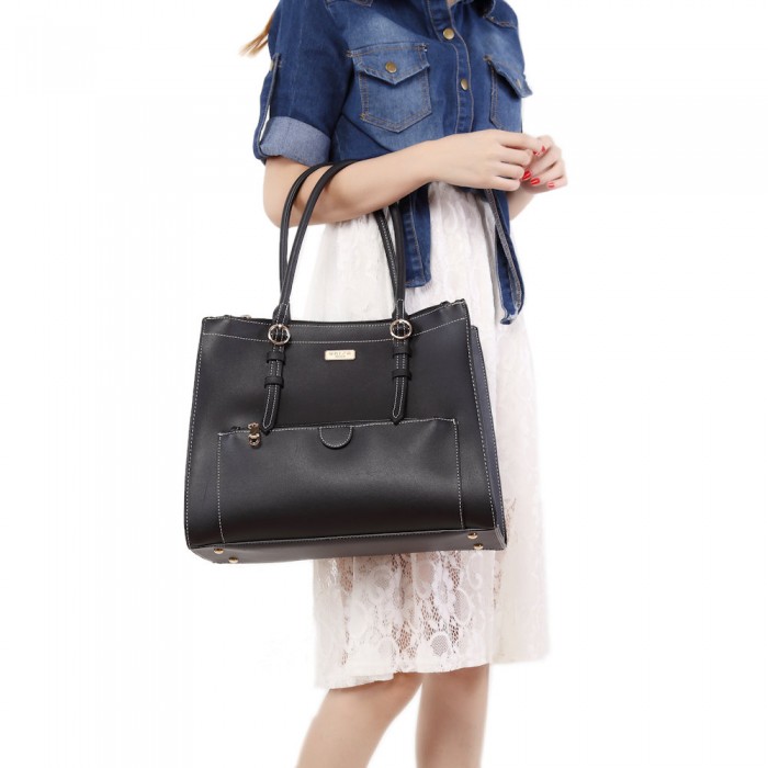 large leather work tote